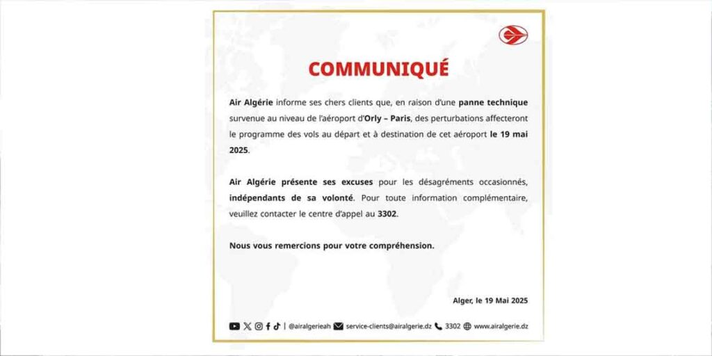 communiquée Air Algérie