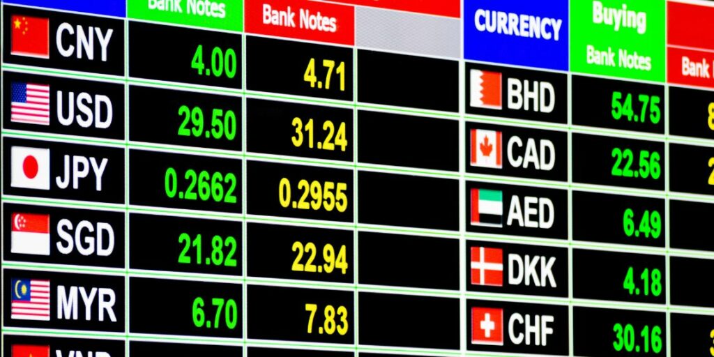 Cours des principales devises étrangères euro dollar livre sterling