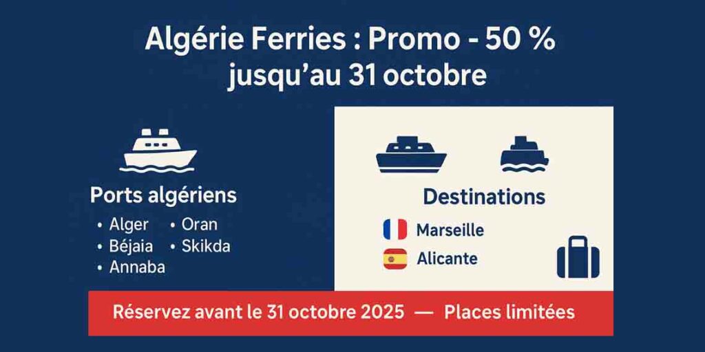 Algérie Ferries : Promo - 50 %