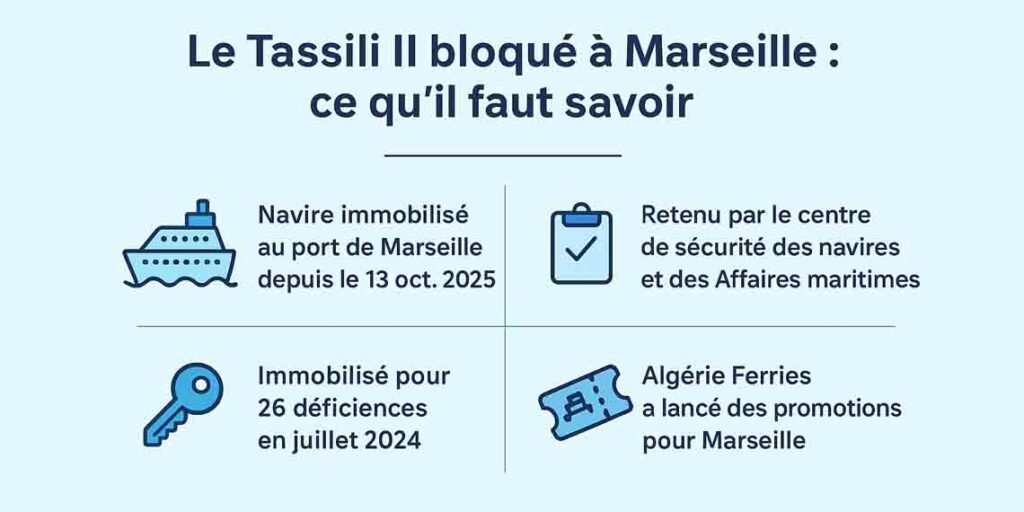 Le ferry Tassili II d’Algérie Ferries est immobilisé au port de Marseille