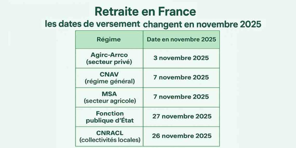 Retraite en France : les dates de versement changent en novembre 2025